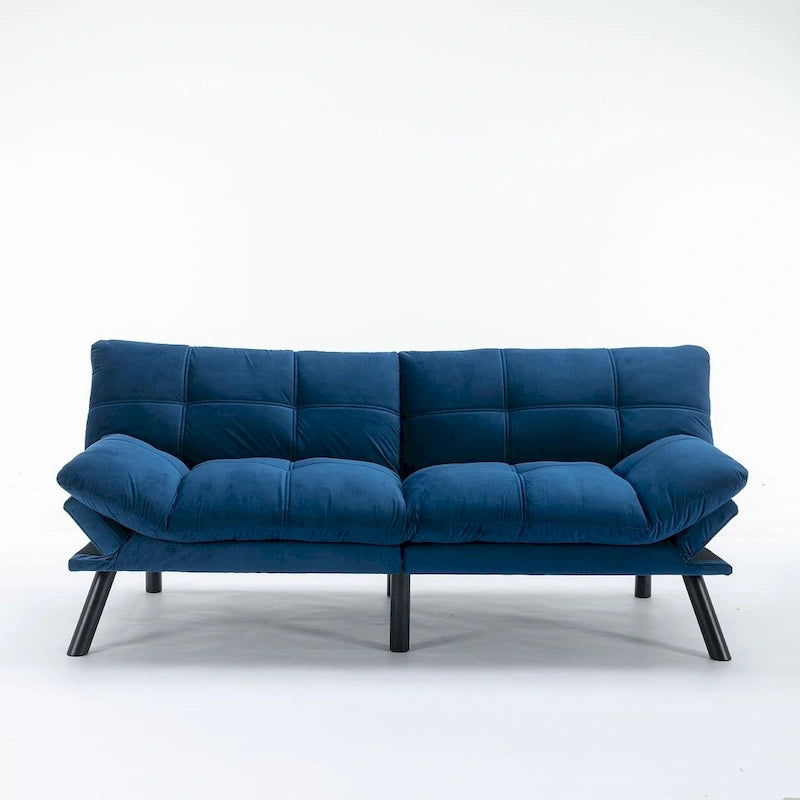 70.87 Futon Sofa Bed, Foam Foldable Couch Convertible Loveseat Sleeper Daybed with Adjustable Armrests for Small Space