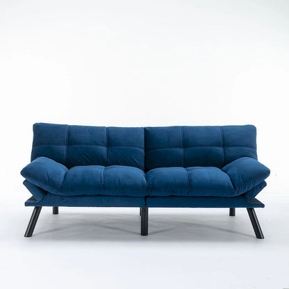 70.87 Futon Sofa Bed, Foam Foldable Couch Convertible Loveseat Sleeper Daybed with Adjustable Armrests for Small Space