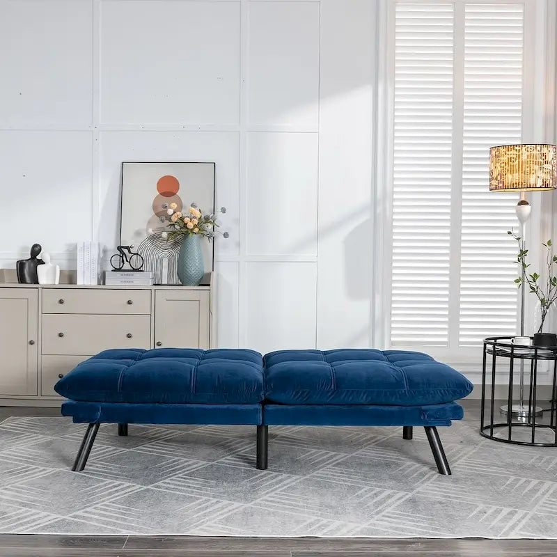70.87 Futon Sofa Bed, Foam Foldable Couch Convertible Loveseat Sleeper Daybed with Adjustable Armrests for Small Space