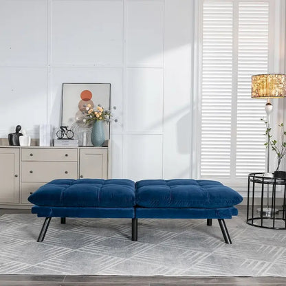 70.87 Futon Sofa Bed, Foam Foldable Couch Convertible Loveseat Sleeper Daybed with Adjustable Armrests for Small Space