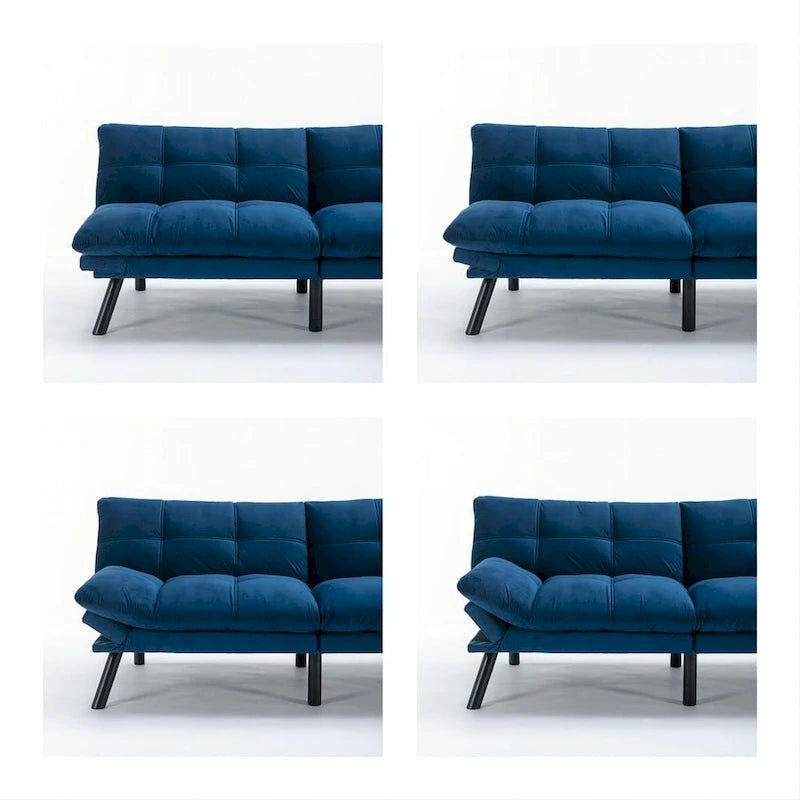 70.87 Futon Sofa Bed, Foam Foldable Couch Convertible Loveseat Sleeper Daybed with Adjustable Armrests for Small Space