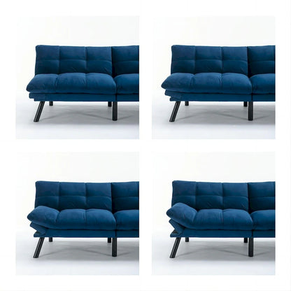 70.87 Futon Sofa Bed, Foam Foldable Couch Convertible Loveseat Sleeper Daybed with Adjustable Armrests for Small Space