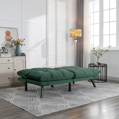 70.87 Futon Sofa Bed, Foam Foldable Couch Convertible Loveseat Sleeper Daybed with Adjustable Armrests for Small Space