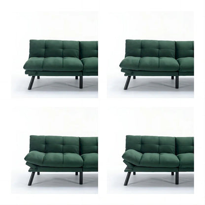 70.87 Futon Sofa Bed, Foam Foldable Couch Convertible Loveseat Sleeper Daybed with Adjustable Armrests for Small Space