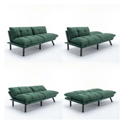 70.87 Futon Sofa Bed, Foam Foldable Couch Convertible Loveseat Sleeper Daybed with Adjustable Armrests for Small Space