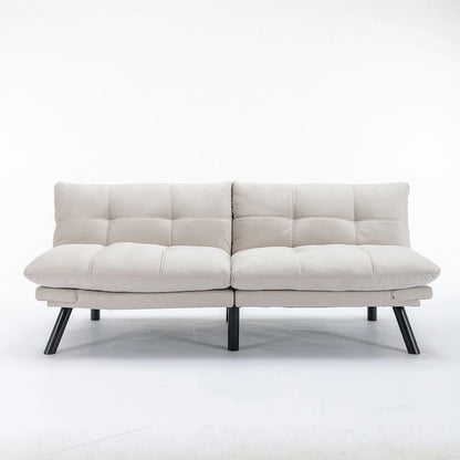 70.87 Futon Sofa Bed, Foam Foldable Couch Convertible Loveseat Sleeper Daybed with Adjustable Armrests for Small Space
