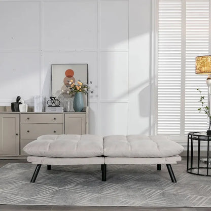 70.87 Futon Sofa Bed, Foam Foldable Couch Convertible Loveseat Sleeper Daybed with Adjustable Armrests for Small Space