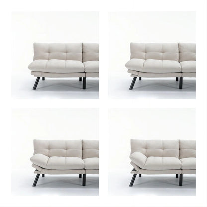 70.87 Futon Sofa Bed, Foam Foldable Couch Convertible Loveseat Sleeper Daybed with Adjustable Armrests for Small Space
