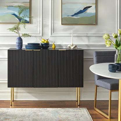Lifestorey Valen Channel Front Sideboard/Buffet with Adjustable Shelves