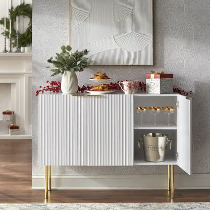 Lifestorey Valen Channel Front Sideboard/Buffet with Adjustable Shelves