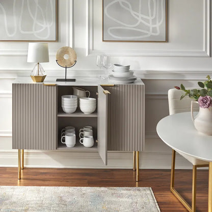 Lifestorey Valen Channel Front Sideboard/Buffet with Adjustable Shelves