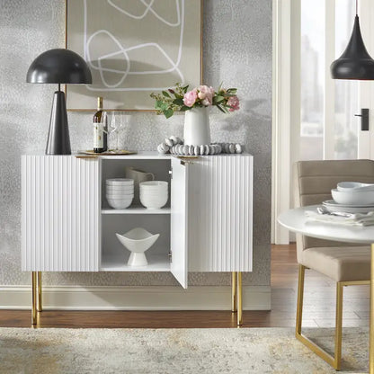 Lifestorey Valen Channel Front Sideboard/Buffet with Adjustable Shelves
