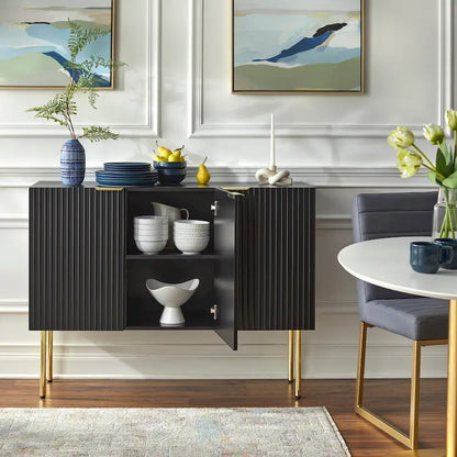 Lifestorey Valen Channel Front Sideboard/Buffet with Adjustable Shelves