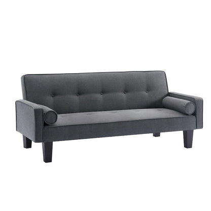Linen Fabric Modern Convertible Sofa Bed with Removable Armrests