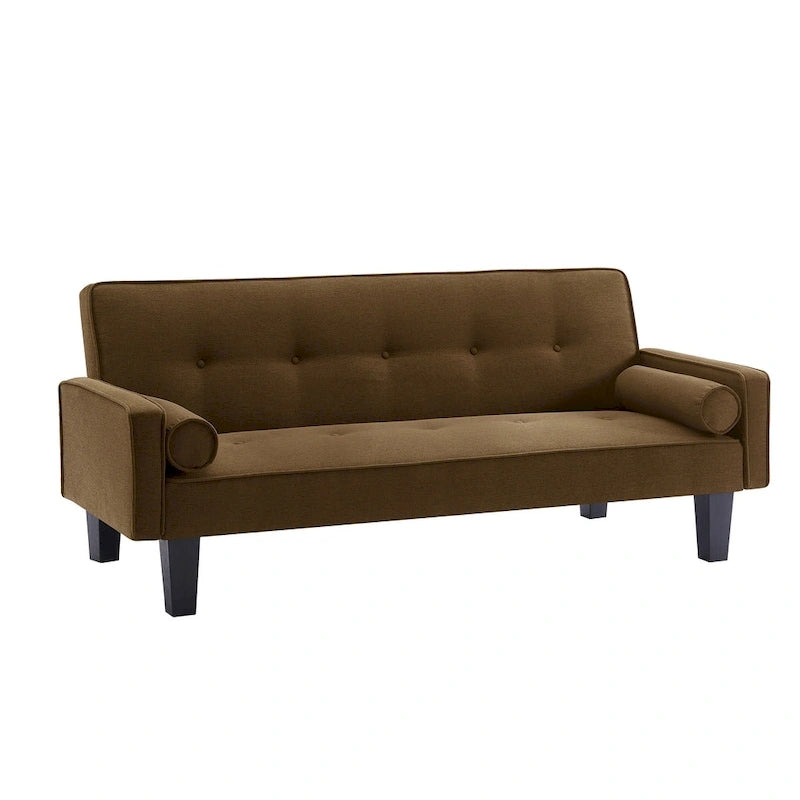 Linen Fabric Modern Convertible Sofa Bed with Removable Armrests