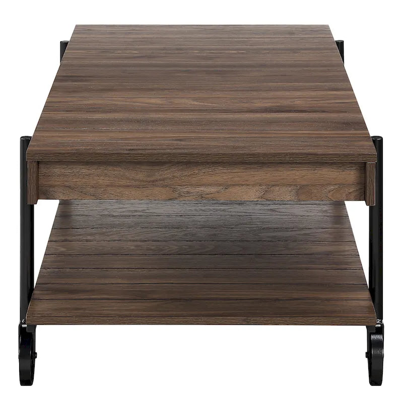 Hyssop Farmhouse 47-inch Steel 1-Shelf Coffee Table by Furniture of America