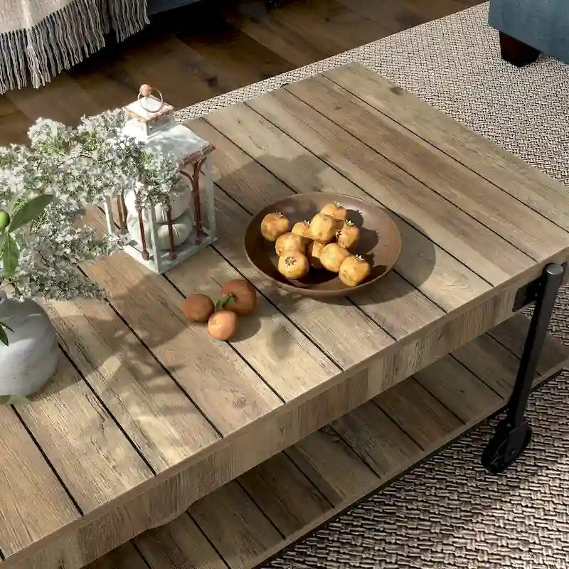 Hyssop Farmhouse 47-inch Steel 1-Shelf Coffee Table by Furniture of America