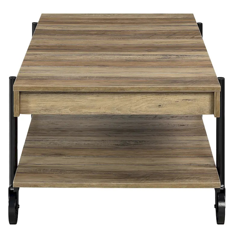 Hyssop Farmhouse 47-inch Steel 1-Shelf Coffee Table by Furniture of America