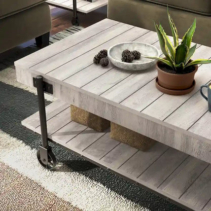 Hyssop Farmhouse 47-inch Steel 1-Shelf Coffee Table by Furniture of America