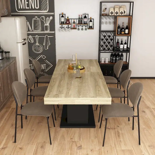 Home Wood Dining Table Extendable Table Meeting Working Computer