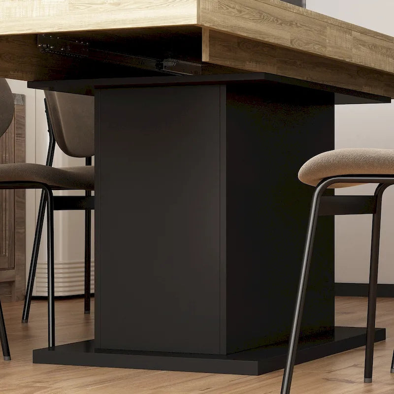 Home Wood Dining Table Extendable Table Meeting Working Computer