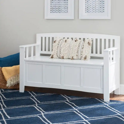 Migdalia Flip Top Slat Back Storage Entryway Bench