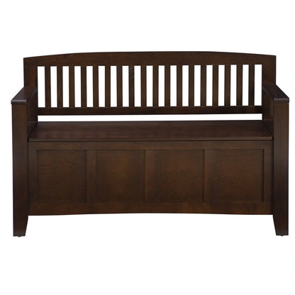 Migdalia Flip Top Slat Back Storage Entryway Bench
