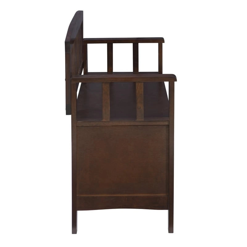 Migdalia Flip Top Slat Back Storage Entryway Bench