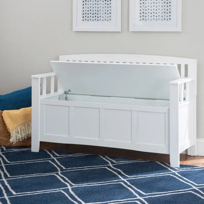 Migdalia Flip Top Slat Back Storage Entryway Bench