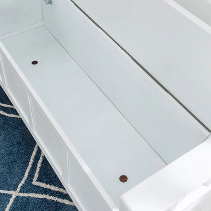 Migdalia Flip Top Slat Back Storage Entryway Bench