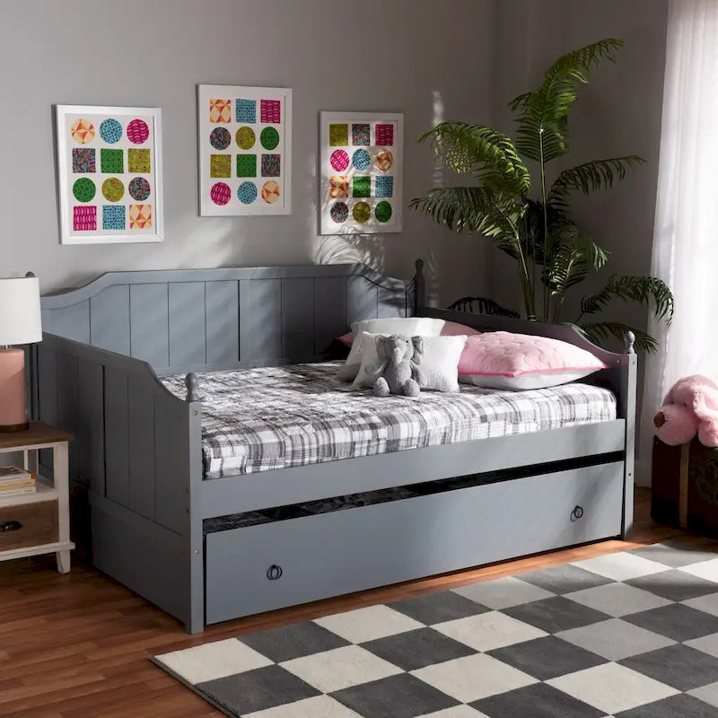 Millie Cottage Farmhouse Full Size Daybed with Twin Size Trundle