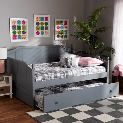 Millie Cottage Farmhouse Full Size Daybed with Twin Size Trundle