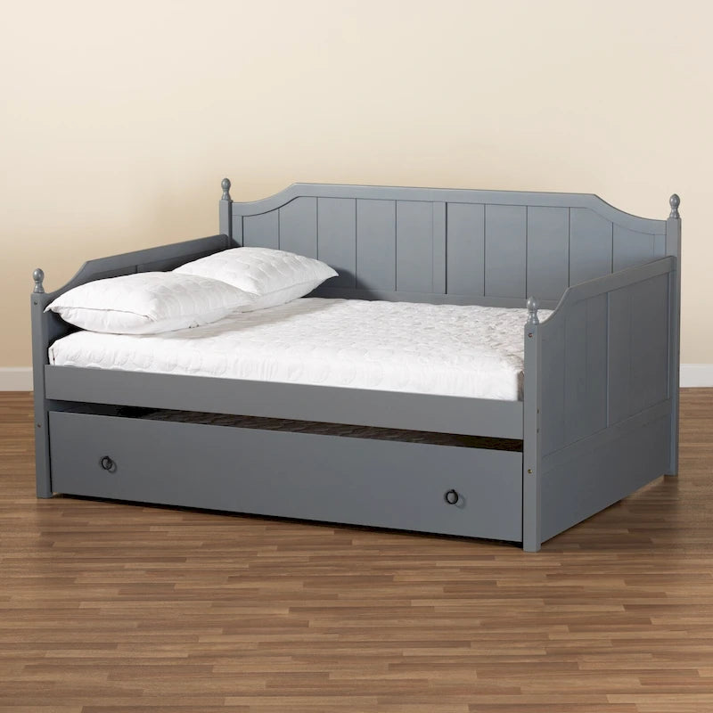 Millie Cottage Farmhouse Full Size Daybed with Twin Size Trundle