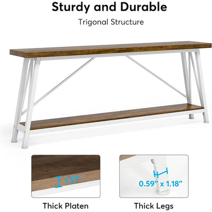 70.9 Inches Long Narrow Sofa Table Behind Couch for Entryway