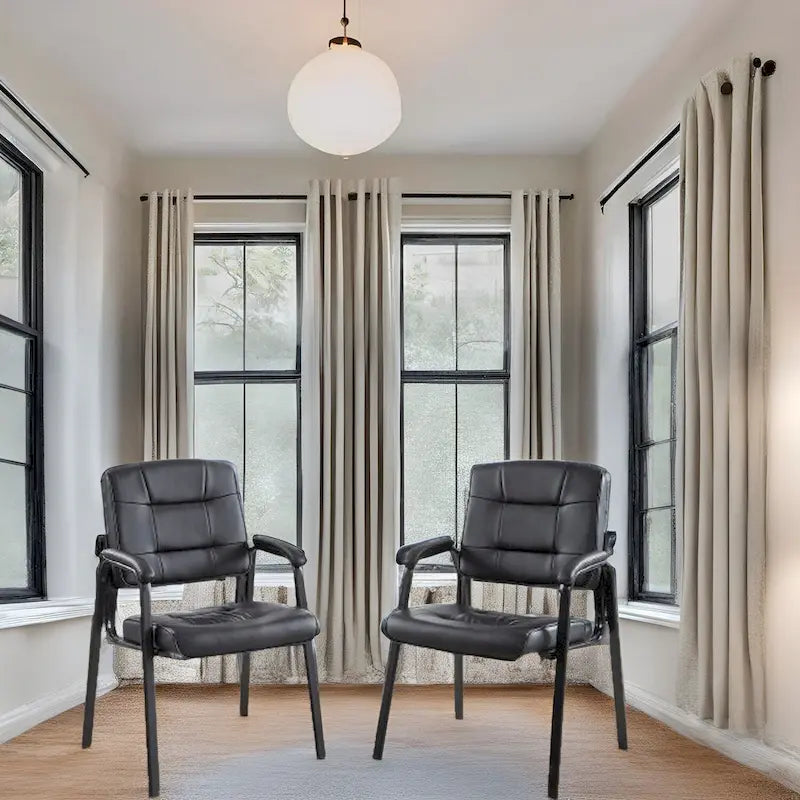 Premium Leather Executive Office Chairs with Padded Armrest