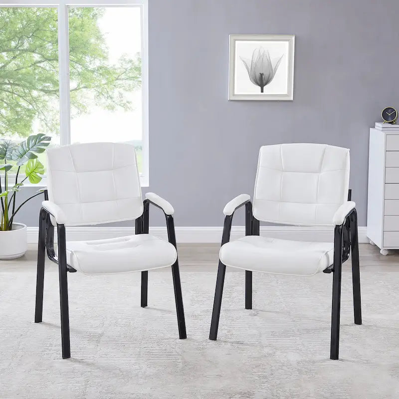 Premium Leather Executive Office Chairs with Padded Armrest