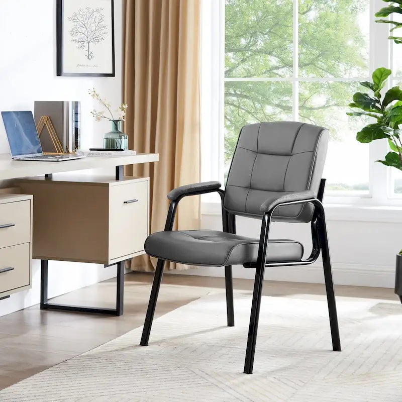 Premium Leather Executive Office Chairs with Padded Armrest