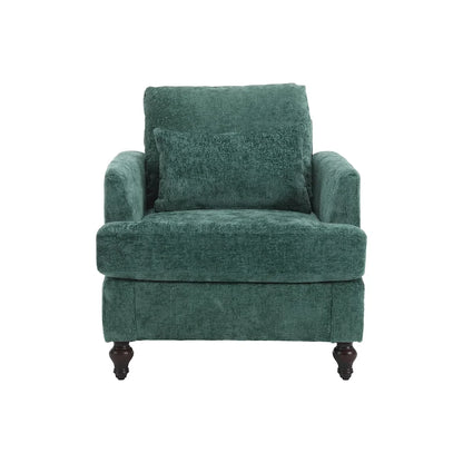 HOMEFUN Chenille Upholstered Mid Century Modern Wood Frame Armchair for Living Room