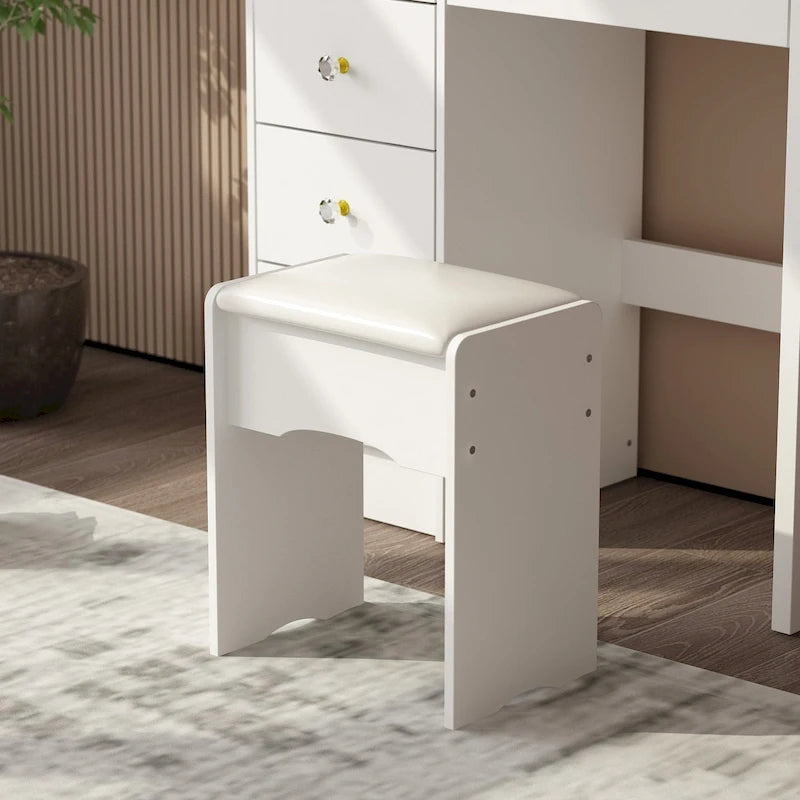 Makeup Vanity Dressing Table, Vanity Mirror with Lights and Table Set - 52H