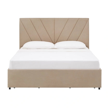 Arlert V-Channel Headboard Storage Platform Bed by iNSPIRE Q Modern