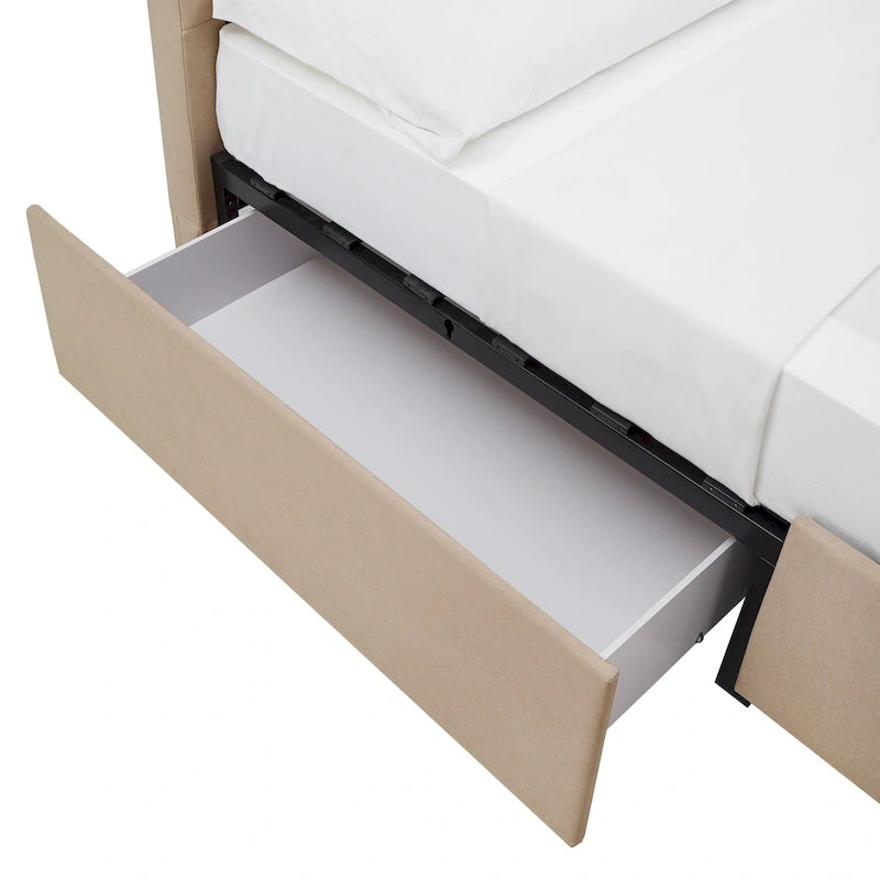 Arlert V-Channel Headboard Storage Platform Bed by iNSPIRE Q Modern
