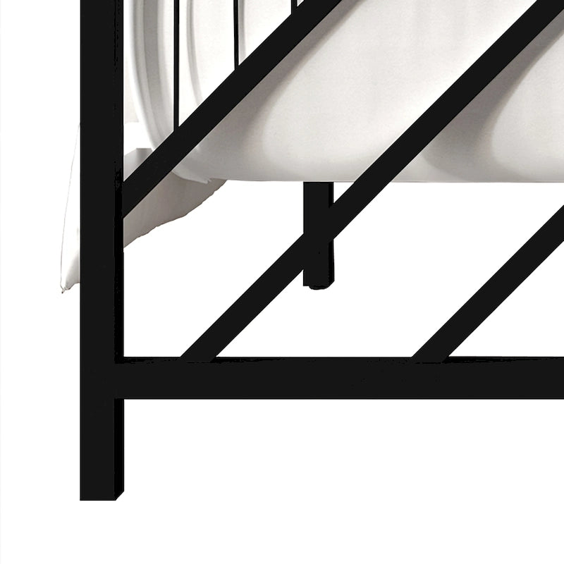 CraftPorch Classic Geometric Slat Metal Platform Bed