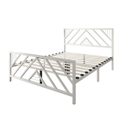 CraftPorch Classic Geometric Slat Metal Platform Bed