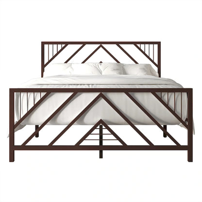 CraftPorch Classic Geometric Slat Metal Platform Bed