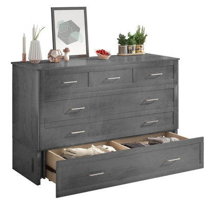 Mixoy Murphy Bed Cabinet Bed Chest with Mattress & Drawer