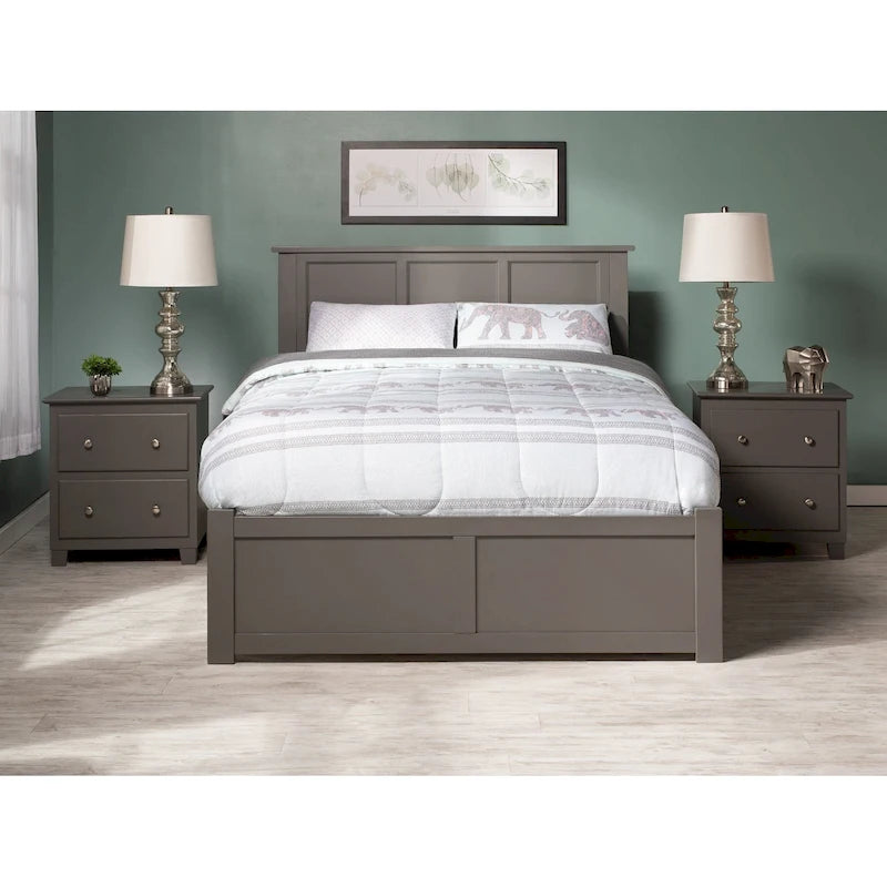 AFI Madison Platform Bed with Footboard & Twin XL Trundle
