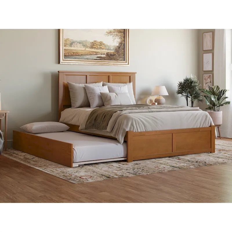AFI Madison Platform Bed with Footboard & Twin XL Trundle