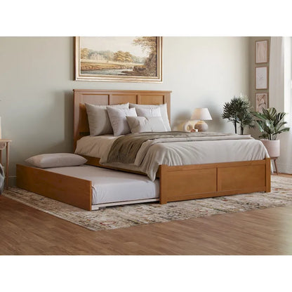 AFI Madison Platform Bed with Footboard & Twin XL Trundle