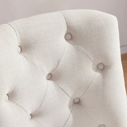 Home Computer Office Chair with Wheels Adjustable Height, Linen Fabric Upholstered Chair Swivel