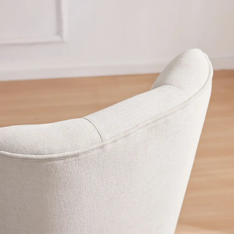 Home Computer Office Chair with Wheels Adjustable Height, Linen Fabric Upholstered Chair Swivel